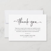 Elegantes Script Minimal Beerdigung Dankeskarte (Vorderseite)