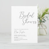 Elegantes Script-Minimal-Brautparty Einladung (Stehend Vorderseite)