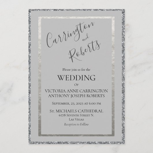 Elegantes Script Minimal Modernes Einfaches Hochze Einladung (Vorderseite)