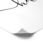 Elegantes Script Minimal White Wedding Willkommens Poster (Ecke)