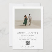 Elegantes Script Minimalistisch 2 Foto Save the Da Einladung (Rückseite)