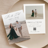 Elegantes Script Minimalistisch 2 Foto Save the Da Einladung