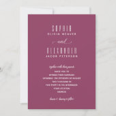 Elegantes Script Minimalistisch Berry Wedding Einl (Vorderseite)