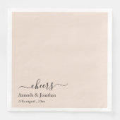 Elegantes Script Minimalistisch Cheers Wedding Serviette (Vorderseite)