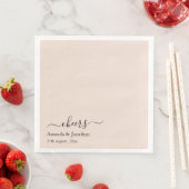 Elegantes Script Minimalistisch Cheers Wedding Serviette (Beispiel)