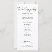 Elegantes Script Minimalistisch Hochzeitsprogramm (Rückseite)