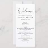 Elegantes Script Minimalistisch Hochzeitsprogramm (Vorderseite)