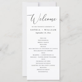 Elegantes Script Minimalistisch Hochzeitsprogramm