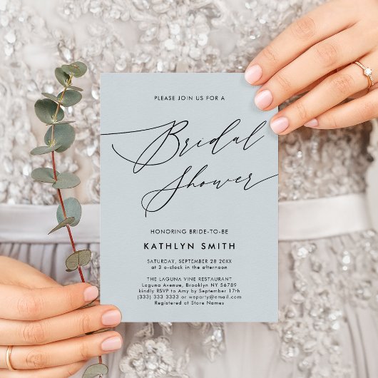 Elegantes Script Minimalistisch Modernes Brautpart Einladung