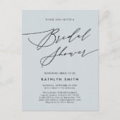 Elegantes Script Minimalistisch Modernes Brautpart Einladungspostkarte (Vorderseite)