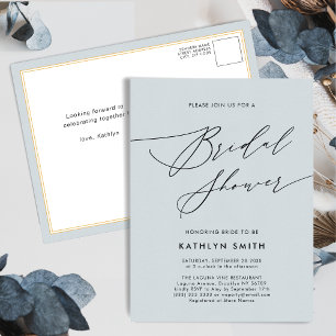 Elegantes Script Minimalistisch Modernes Brautpart Einladungspostkarte