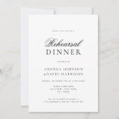 Elegantes Script Minimalistisch Probe Abendessen Einladung (Vorderseite)