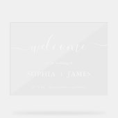 Elegantes Script Minimalistisch Wedding Acrylschild (Vorderseite)