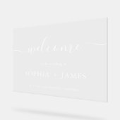 Elegantes Script Minimalistisch Wedding Acrylschild (Winkel)