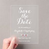 Elegantes Script Minimalistisch Wedding Save the D Acryleinladungen (Insitu (Handheld))