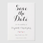 Elegantes Script Minimalistisch Wedding Save the D Pergament Einladungen (Vorderseite)