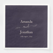 Elegantes Script Minimalistisch Wedding Serviette (Vorderseite)