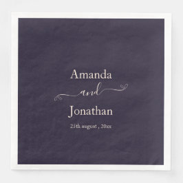 Elegantes Script Minimalistisch Wedding Serviette