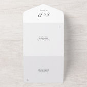 Elegantes Script Minimalistische Foto Hochzeit All In One Einladung (Außenbereich)