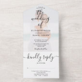 Elegantes Script Minimalistische Foto Hochzeit All In One Einladung (Innen Boden)