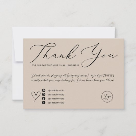 Elegantes Script Minimalistische Latte Order Viele Dankeskarte (Vorderseite)