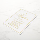 Elegantes Script Minimalistisches Foto Taufe Folieneinladung (Gedreht)