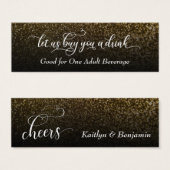 Elegantes Script mit Gold & Black Ombre Drink Tick (Vorne & Hinten)