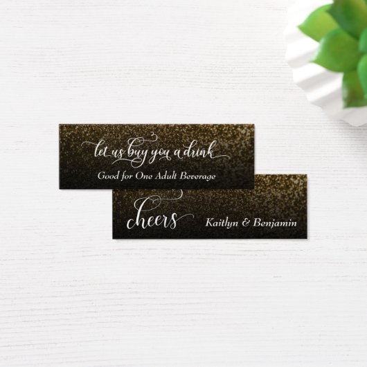 Elegantes Script mit Gold & Black Ombre Drink Tick (Schreibtisch)