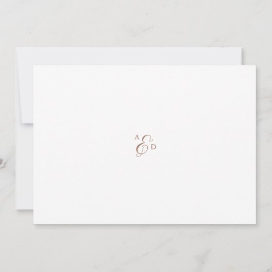 Elegantes Script Mocha Monogram Wedding Foto Dankeskarte (Rückseite)