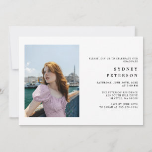 Elegantes Script Moderne 2-Foto-Graduierungspartei Einladung
