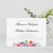 Elegantes Script Moderne Hochzeit der Wasserfarben Einladung (Stehend Vorderseite)
