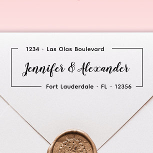 Elegantes Script Moderne Hochzeitsstiftung Selbstv Permastempel