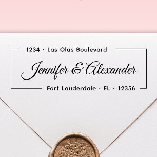 Elegantes Script Moderne Hochzeitsstiftung Selbstv Permastempel