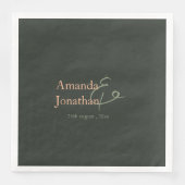 Elegantes Script Moderne Minimalistische Hochzeit Serviette (Vorderseite)