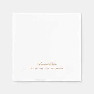 Elegantes Script Moderne Minimalistische Hochzeit Serviette