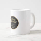 Elegantes Script Moderne Schwarz und Gold Weihnach Jumbo-Tasse (Vorderseite Rechts)