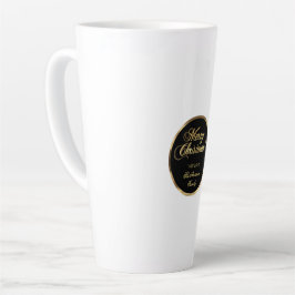 Elegantes Script Moderne Schwarz und Gold Weihnach Milchtasse