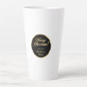 Elegantes Script Moderne Schwarz und Gold Weihnach Milchtasse (Vorderseite)