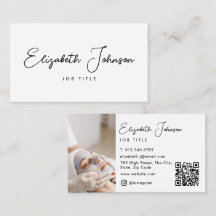 Elegantes Script Modernes Chic Foto QR Code
