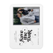 Elegantes Script Modernes Foto für Schwarz-weiße K Magnet (Vertikal)