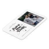 Elegantes Script Modernes Foto für Schwarz-weiße K Magnet (Linke Seite)