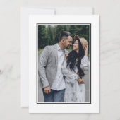 Elegantes Script Modernes Foto für Schwarz-weiße K Save The Date (Rückseite)