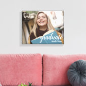 Elegantes Script Modernes Foto Graduate Leinwanddruck (Insitu (Wohnzimmer))