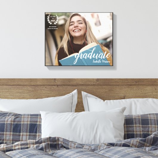 Elegantes Script Modernes Foto Graduate Leinwanddruck (Insitu (Schlafzimmer))