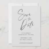 Elegantes Script Modernes Foto Hochzeit Save The Date (Rückseite)