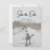 Elegantes Script Modernes Foto Hochzeit Save The Date (Vorderseite)