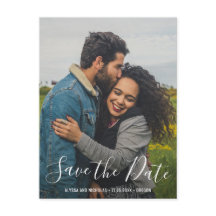 Elegantes Script Modernes Foto Hochzeit speichern 