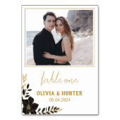 Elegantes Script Modernes Foto Hochzeit Tischnumme Tischnummer (Vorderseite)