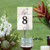 Elegantes Script Modernes Foto Hochzeit Tischnummer