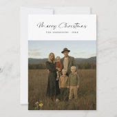 Elegantes Script Modernes Foto Weihnachtskarte Feiertagskarte (Vorderseite)